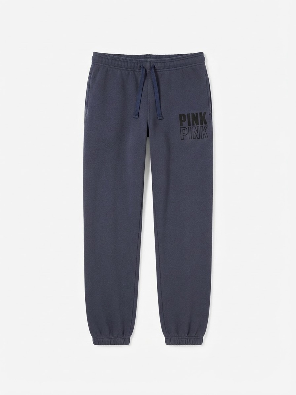 Victoria's Secret PINK Navy Blue Fleece Sweatpants Drawstring Joggers (Size S)
